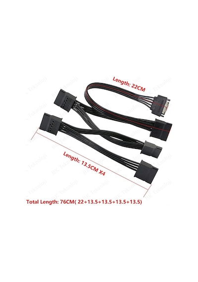 HDD/SSD için Sata Erkek to 5 Bağlantı Noktalı 15Pin SATA Güç