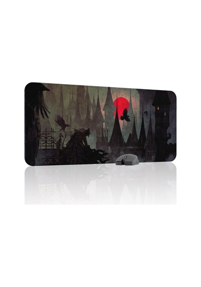 Bloodborne Kaymaz Dikişli Kauçuk Oyuncu Mousepad V3 - 90x40 Xxl Gaming Mouse Pad Fare Altlığı
