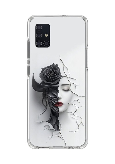 Samsung Galaxy A51 Uyumlu Şeffaf Kılıf Estetik Yüz 4 Tasarımlı