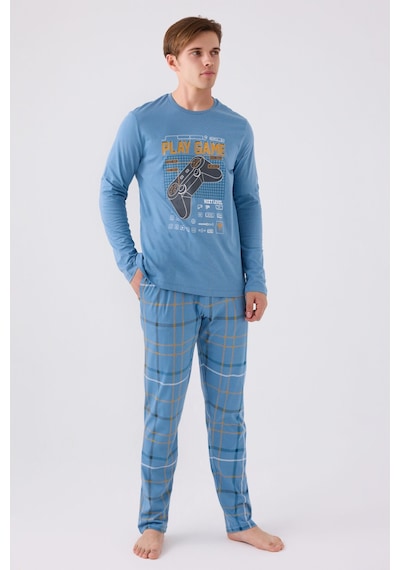Arnetta Erkek Mavi Pijama Takımı Ar3169-s-v1 Mavi