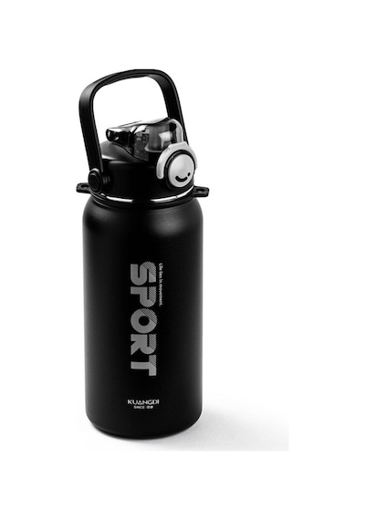 Okadı Sport Pipetli Siyah Paslanmaz Çelik Termos 1.3l Siyah