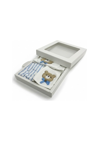 Balbeybi Yenidoğan Ayıcıklı 5 Parça Bebek Hastane Çıkış Seti %100 Pamuk Unisex Kutulu Set Beyaz