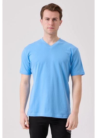 Galanthus V Yaka T-shirt - Nefes Alabilir, Rahat Ve Sade Tasarım A.mavi