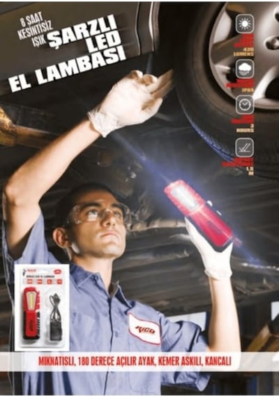 Rico Sarjlı Mıknatıslı Kamp Tamir Led Lamba 8 Saat 420 Lümen A Kalite