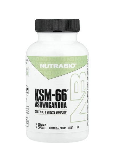 Nutrabio, Ksm-66 , As-hw-aga-ndha, 60 Capsules 600 Mg Per Capsule