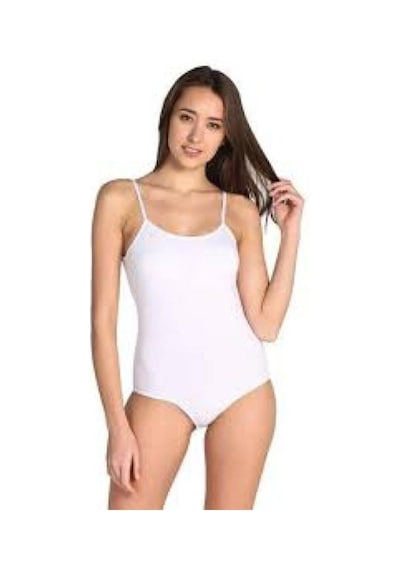 Seher Yıldızı Kadın Beyaz Ip Askılı Likralı Kancalı Çıtçıtlı Body Beyaz