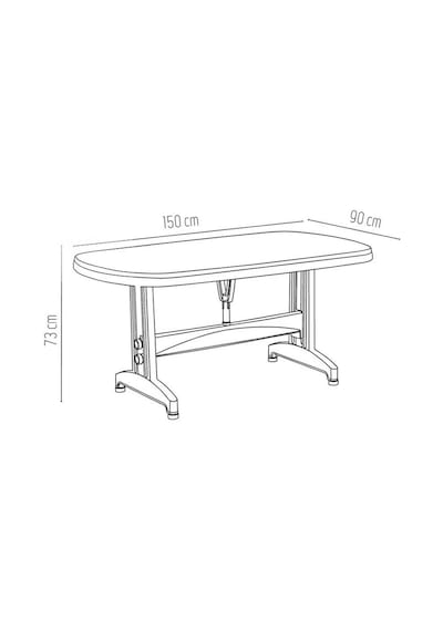 Omnipazar Irk-hm100 Oval Köşe Plastik Dikdörtgen Masa 90x150 Cm Beyaz