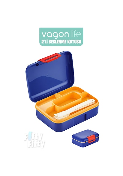 Vagonlife 2 Li Beslenme Kutusu Seçtiğiniz Renkte 2 Adet Gönderilir Lila - Mavi