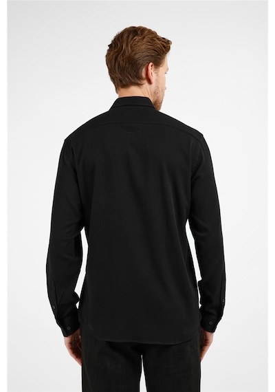İmza Siyah Düğmeli Yaka Uzun Kol Cepli Slim Fit %100 Pamuk Gömlek 1004255213 Siyah