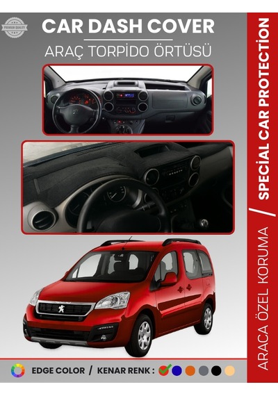 Peugeot Partner Tepee 2008-2018 Kapaklı Torpido Örtüsü Ön Göğüs Koruma Tam Uyum - 673 Stiloto