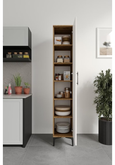 Plain Metal Ayak Metal Kulp Pla1200 Çok Amaçlı Dolap Mutfak Dolabı Banyo Dolabı Ayakkabılık Balkon Dolabı Killer Ekru Ceviz