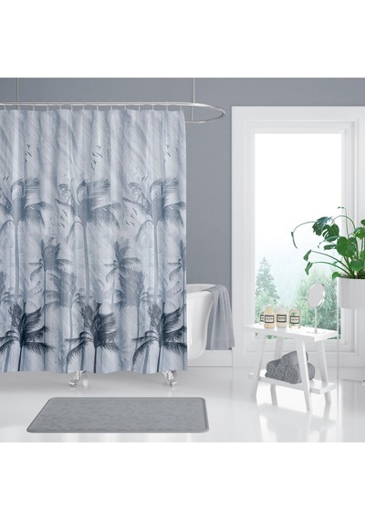 Banyo Duş Perdesi 5104 120x200 Perde Borusu Askı Aparatı 90x130 Hediyeli Çok Renkli