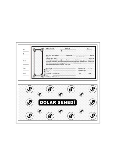 Jokey Kırtasiye Dolar Senet Karnesi (1.Koçan / 50yaprak)