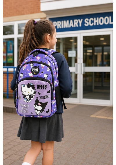 Okul Sırt Çantası Hello Kitty Friends 3 Bölmeli Ortopedik Cepli 40x30x12cm Çok Renkli