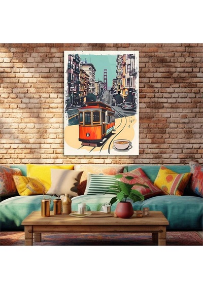 Gerçek Cama Baskı Sanat Temalı Tekli Cam Tablo 471 S433