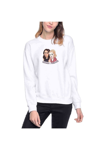 Riverdale Friends Forever Baskılı Beyaz Kadın Sweatshirt