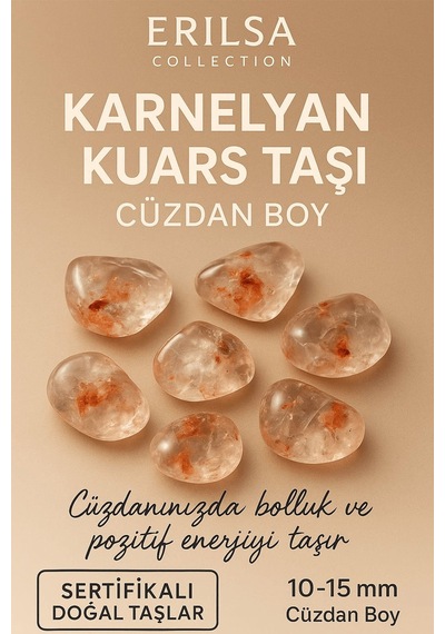 Sertifikalı Karnelyan Kuvars Taşı Kütle 10-15 Mm Bolluk Neşe Ve
