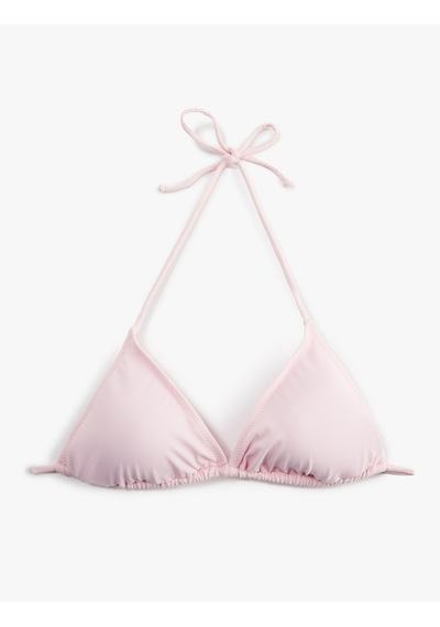 Koton Boyundan Bağlamalı Üçgen Bikini Üstü Pembe 6sak10002mm Gül