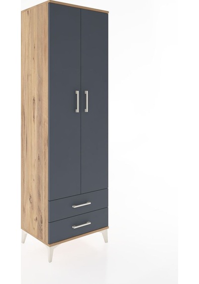 Hyperion Dolap 4 Raflı 2 Çekmeceli 2 Kapaklı 60x44x195 Çam-an... Çam