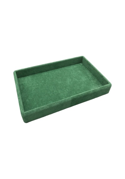 Yerli Üretim Küçük Boy Süet Kumaş Yeşil 22/14 Cm Servis Tablası
