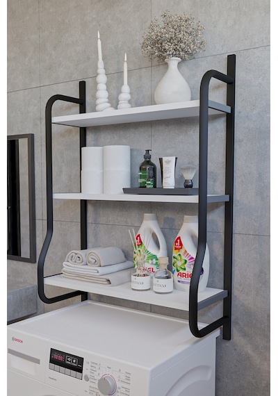 Morpanya Bony Çamaşır Makinesi Üstü Düzenleyici Raf Banyo Dolabı Rafı Makina Üstü Dolap Raf Beyaz Morpanya Bony Çamaşır Makinesi Üstü Düzenleyici Raf Banyo Dolabı Rafı Makina Üstü Dolap Raf Beyaz