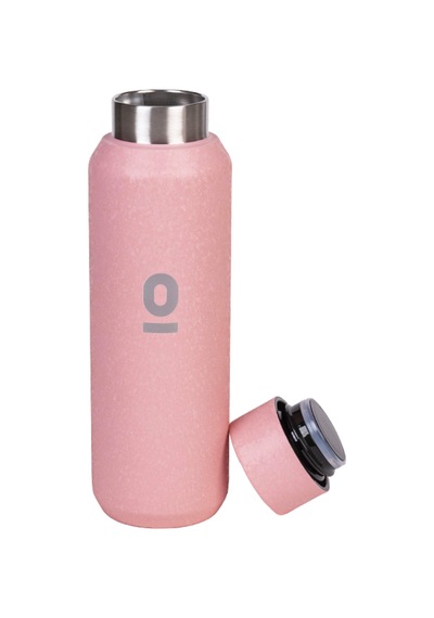 Pembe Mat Dokulu Paslanmaz Çelik Matara 550 ML Kapaklı No:99