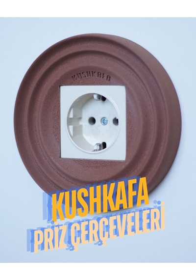 Dekoratif Priz & Anahtar Çerçevesi Modern Doğal Tasarım Duvar Aksesuarı Kahverengi Tekli 4 Adet