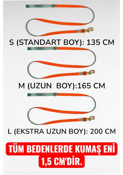Caramelos Köpek Gezdirme Tasma Kayışı Yüksek Mukavemetli Tasma Halatı Gezdirme Ipi Bedenli Turuncu