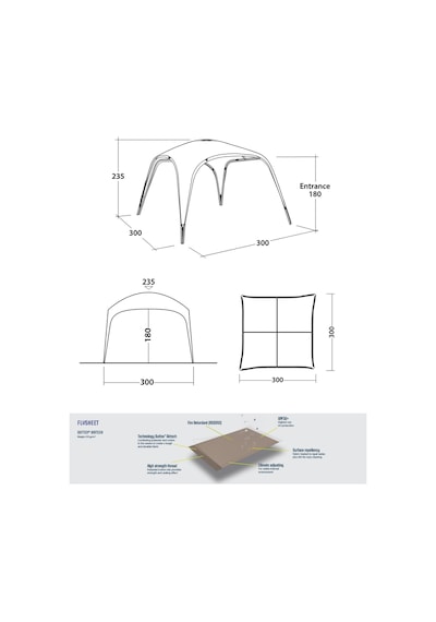 Outwell Wakefield Shelter M Upf+50 Korumalı 3x3 M. Gazebo Çadır & Gölgelik Gri