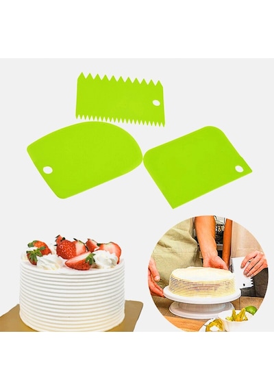 Pasta Hamur Şekillendirici Spatula Kesici Kazıyıcı Dekoratör Set Bx40 Ahşap - Şeffaf