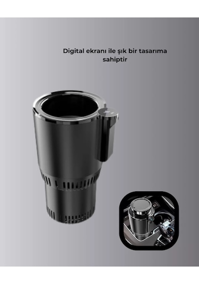 Isıtma Soğutma Özellikli Araç Bardaklığı Çakmak Girişli Akıllı Yeni Nesil Mh-hs5206-6079 Siyah