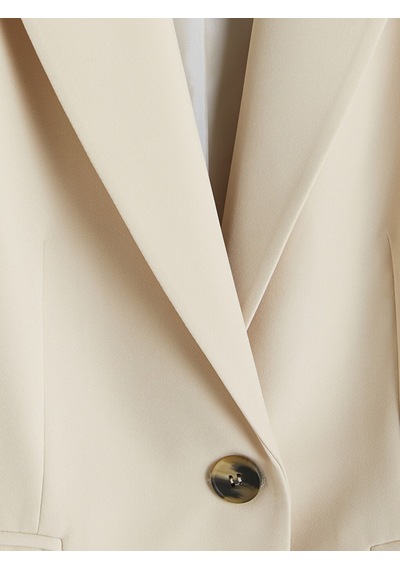 Lcw Vision Bej Krep Kadın Blazer Ceket