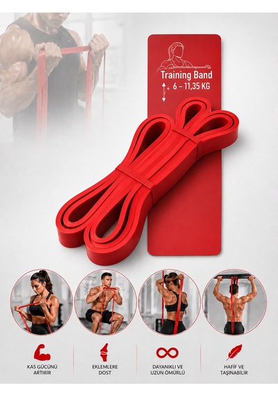 3'lü Set 208 Cm Direnç Lastiği Sarı Hafif - Kırmızı Orta - Siyah Sert Sarı - Kırmızı - Siyah