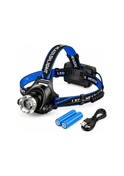 Ct-9123 Poyraz Şarj Edilebilir Led Kafa Lambası Zoomlu, 3 Modlu Siyah