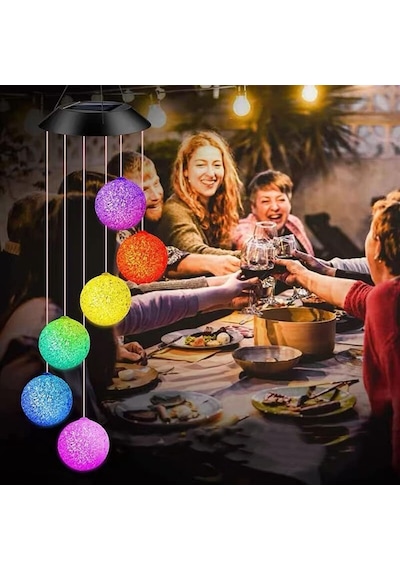 Coverzone Solar Garden Lights Hanging Eva Ball Güneş Enerjili Asılabilir Bahçe Aydınlatma Ip44 Dış Mekan Dekorati Çok Renkli