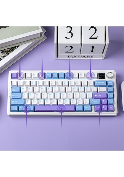 Aula F75 Max Mekanik Rgb Tkl Reaper Switch Kablosuz Makrolu Hot Swap Klavye Mor