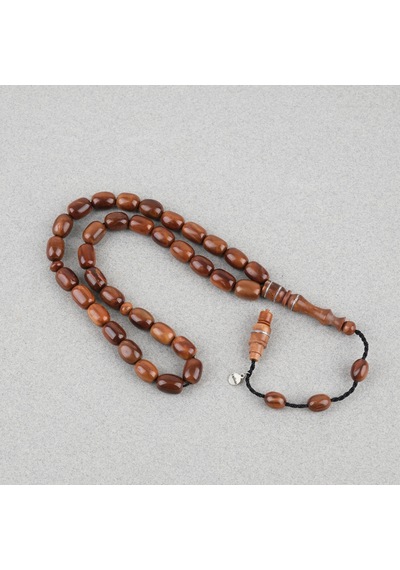 Kuka Gerçek Doğal Lapisdo İmzalı Kapsül Kesim 8x11mm Tesbih Kahverengi