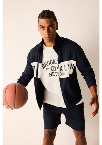 Defacto Nba Lisanslı Brooklyn Nets Standart Fıt Dik Yaka Fermuarlı Sweat Hırka H7734ax26aunv253 Lacivert-nv253