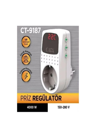 Akım Korumalı Priz Tekli Ct-9186 Tv Koruma,dijital Priz Regülatör,