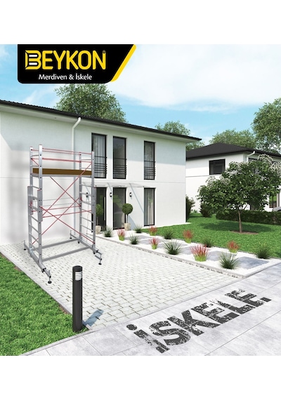 Beykon 4 Mt Alüminyum İskele Tekerlekli Mobil Platform İskele İskele