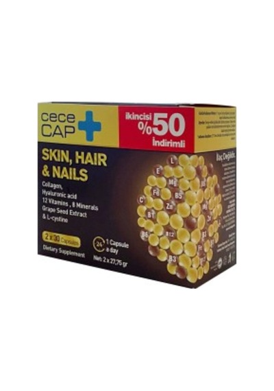 Cececap Skin . Hair & Nails Cilt . Saç & Tırnak 30+30 Kapsül