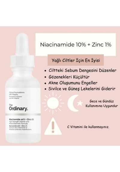 Bezos The Ordinary Niacinamide 10% + Zinc 1% 60 Ml Yüz Serumu Nxrlvng