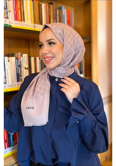 Aker Elegance Monogram Şal 991 Lila