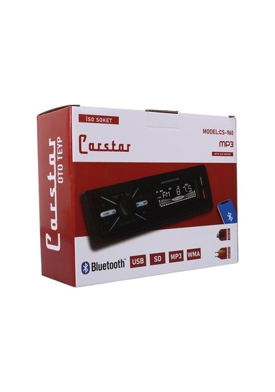 Carstar Cs-960 7 Renkli Çift Usb/sd/fm/aux/bluetooth Kumandalı Oto Teyp 4x60 Watt