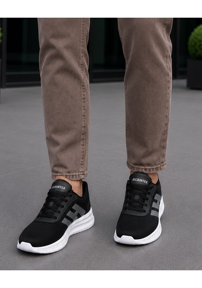 Homiro Fuspedli Poli Taban Günlük Spor Ayakkabı Sneaker Siyah - Füme