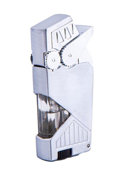 Çift Torch Pürmüz Gümüş Puro Çakmağı - Tr4694