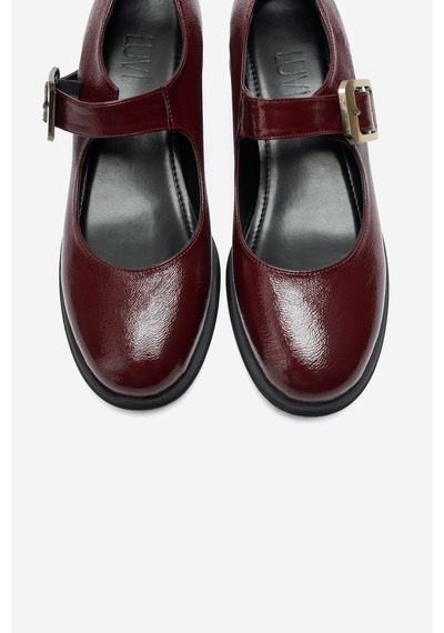 Luvi Shoes Slade Bordo Kırışık Rugan Kadın Günlük Ayakkabı