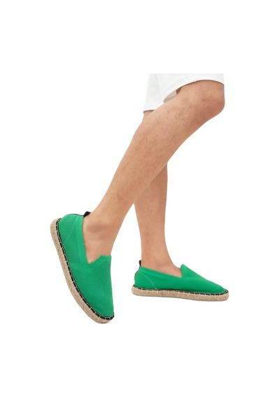 Unisex El Yapımı Triko Espadril Yeşil-yeşil Yeşil