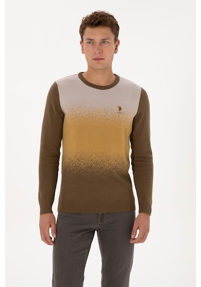 U.S. Polo Assn. Erkek Regular Fit Bisiklet Yaka Haki Kazak 50314985-VR027