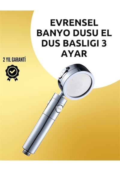 Mey İthalat Masaj Ve Yağmur Modlu Çok İşlevli Paslanmaz Çelik Duş Başlığı Acı - Portakal